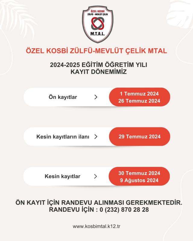 2024-2025 ÖN KAYIT DÖNEMİMİZ BAŞLIYOR