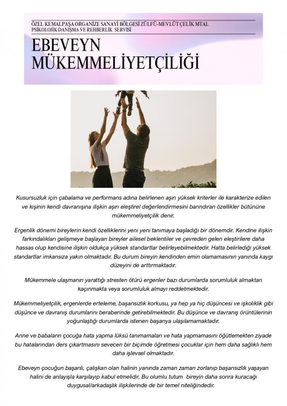 EBEVEYN MÜKEMMELİYETÇİLİĞİ